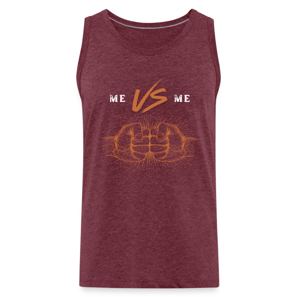 Männer Premium Tank Top - Bordeauxrot meliert