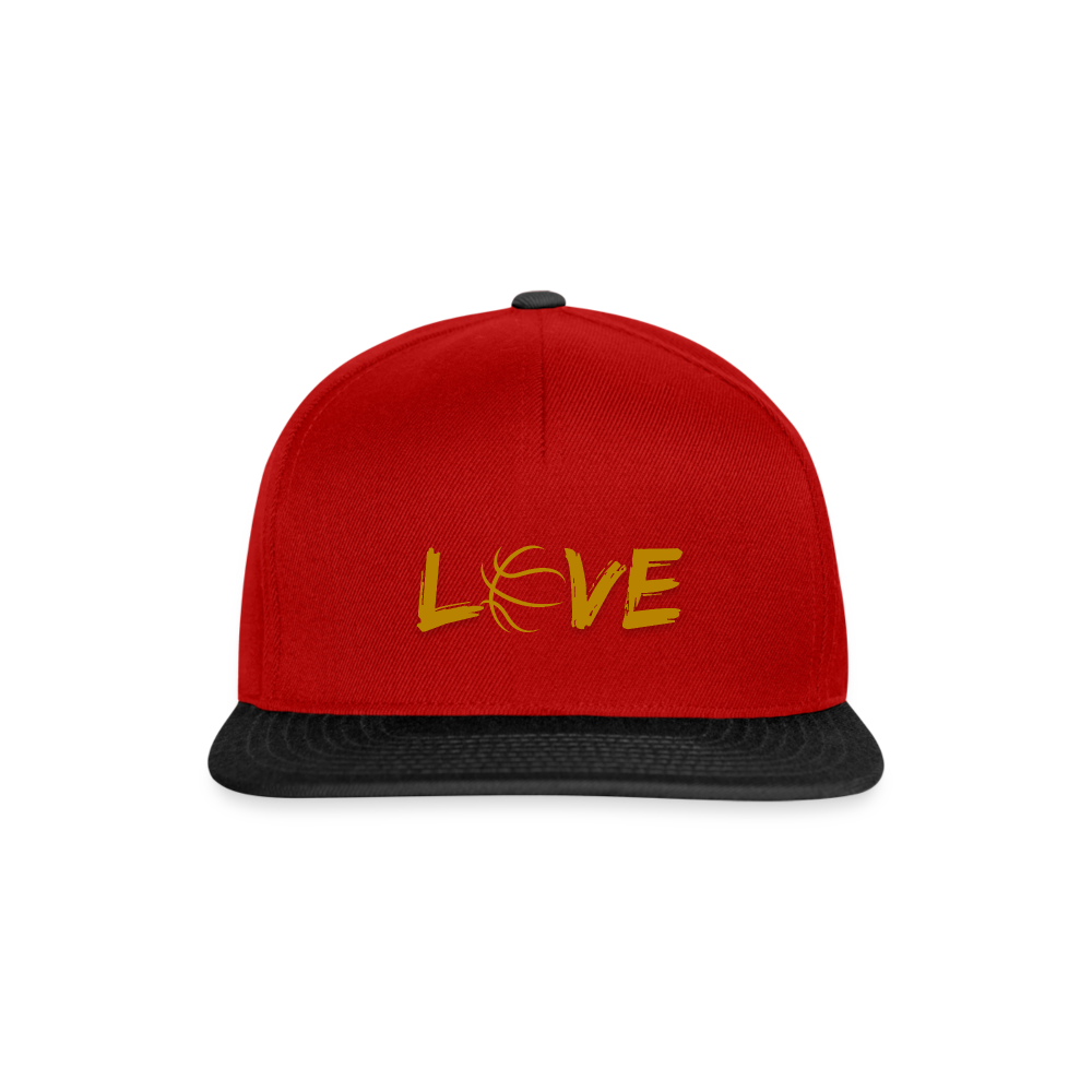 Basketball LOVE Snapback Cap - Rot/Schwarz
