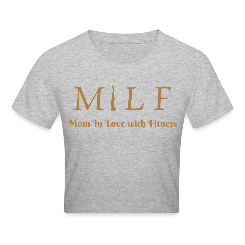 Cropped T-Shirt - Grau meliert