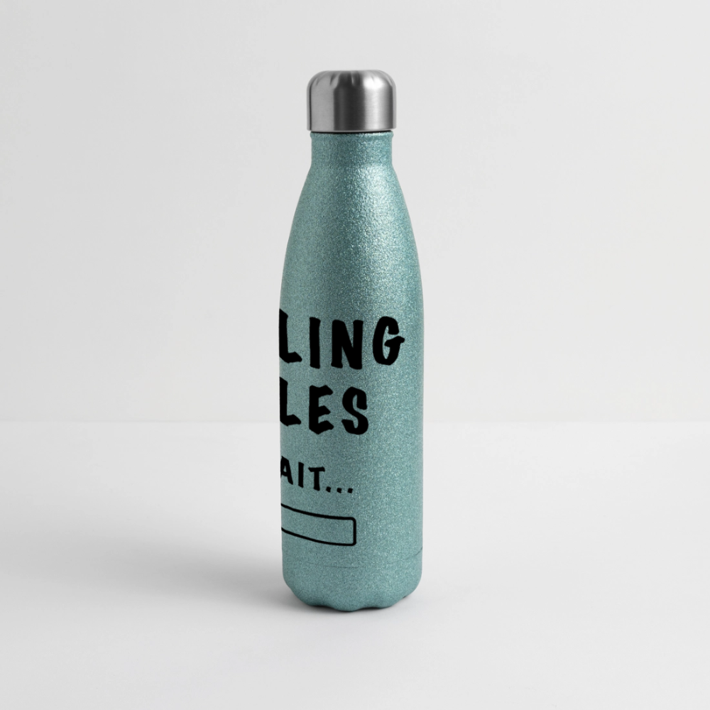 Glitzer Edelstahl Thermosflasche - Blau Glitzer