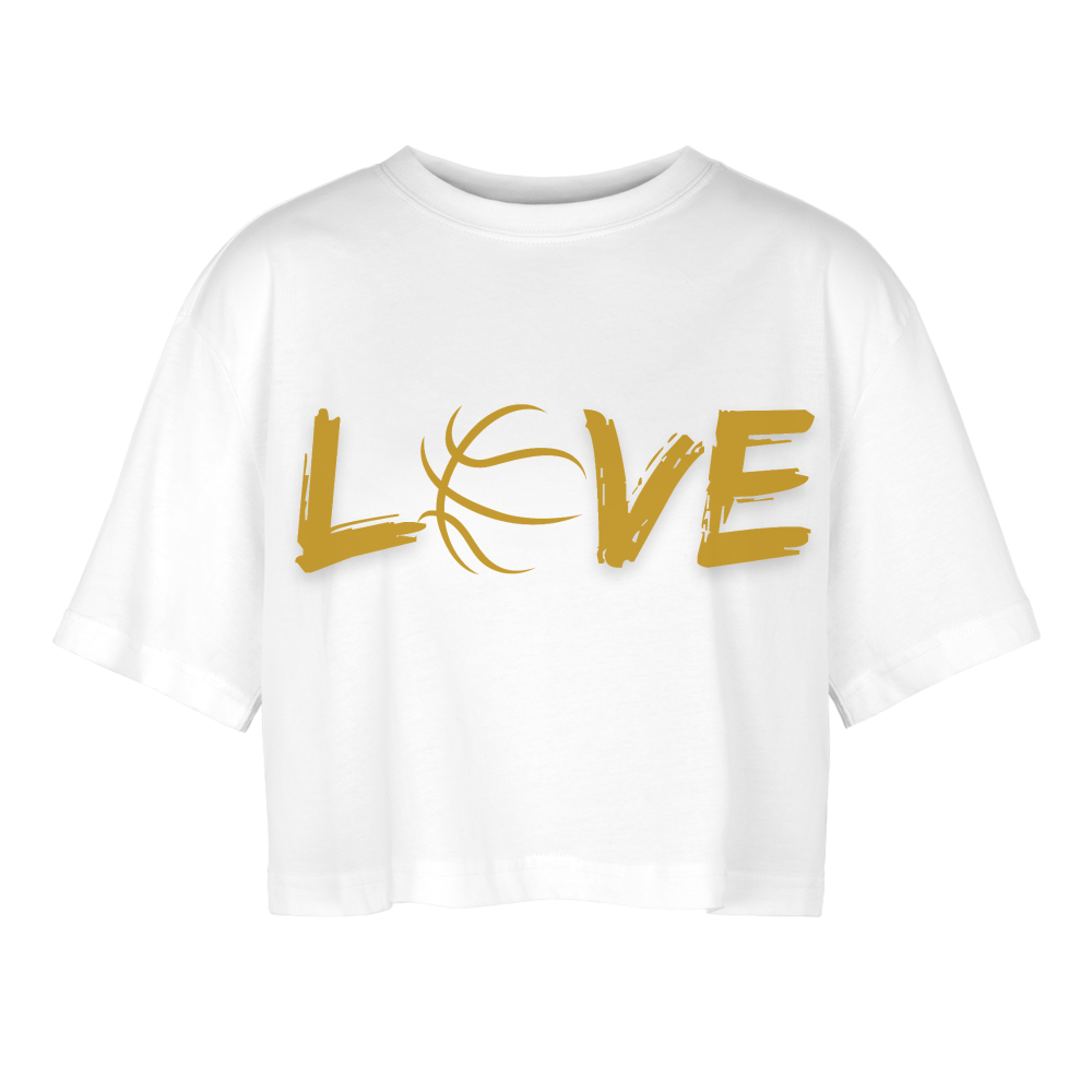 Frauen Oversized Cropped T-Shirt - Weiß