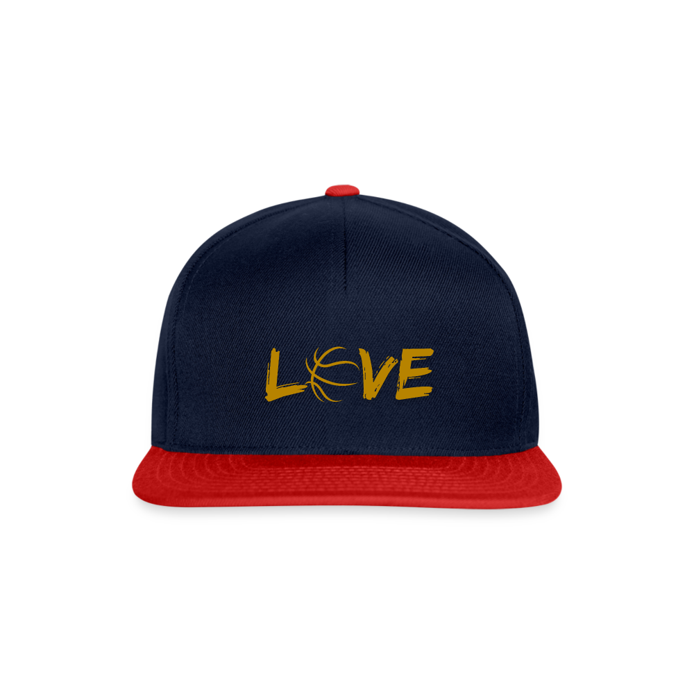 Basketball LOVE Snapback Cap - Navy/Rot