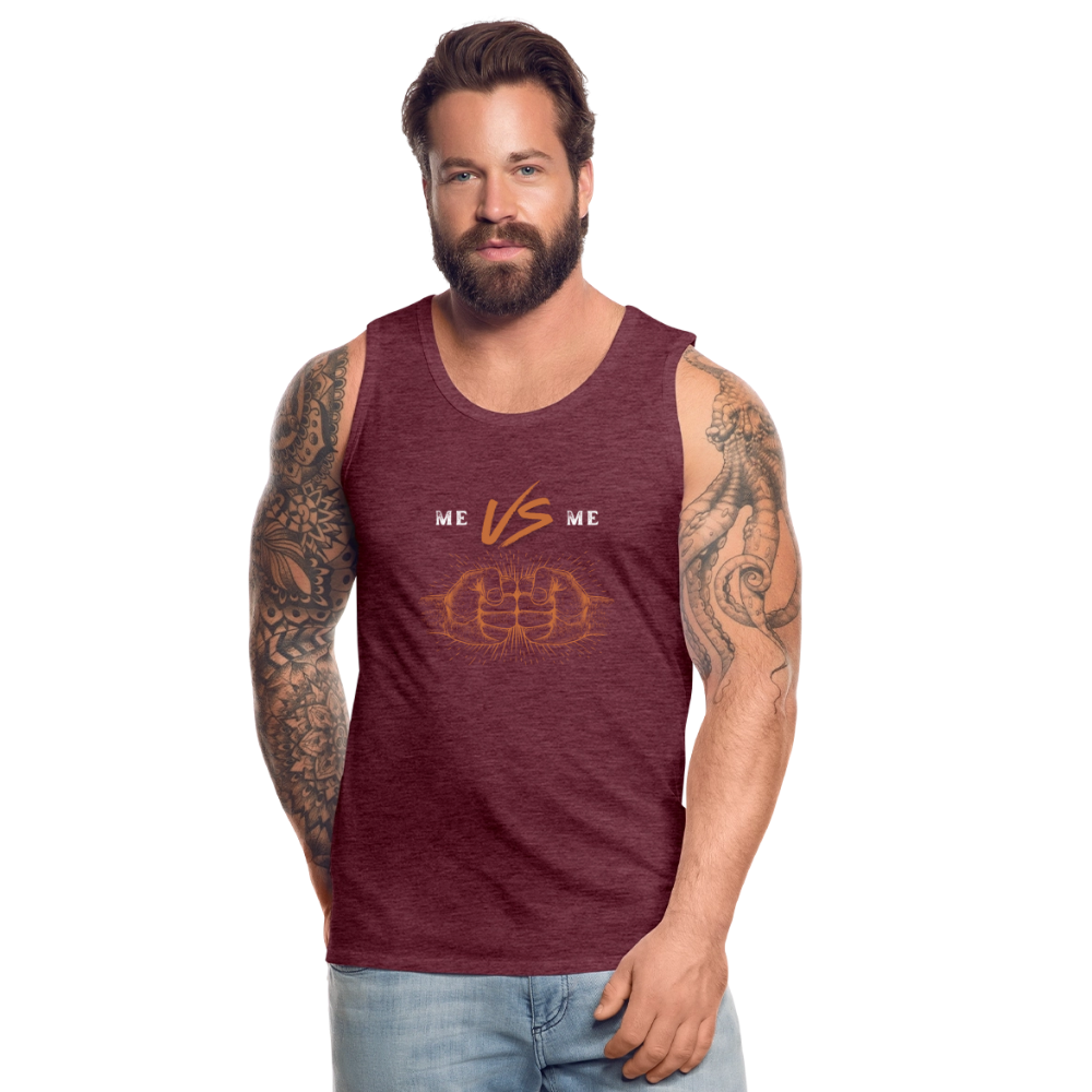 Männer Premium Tank Top - Bordeauxrot meliert