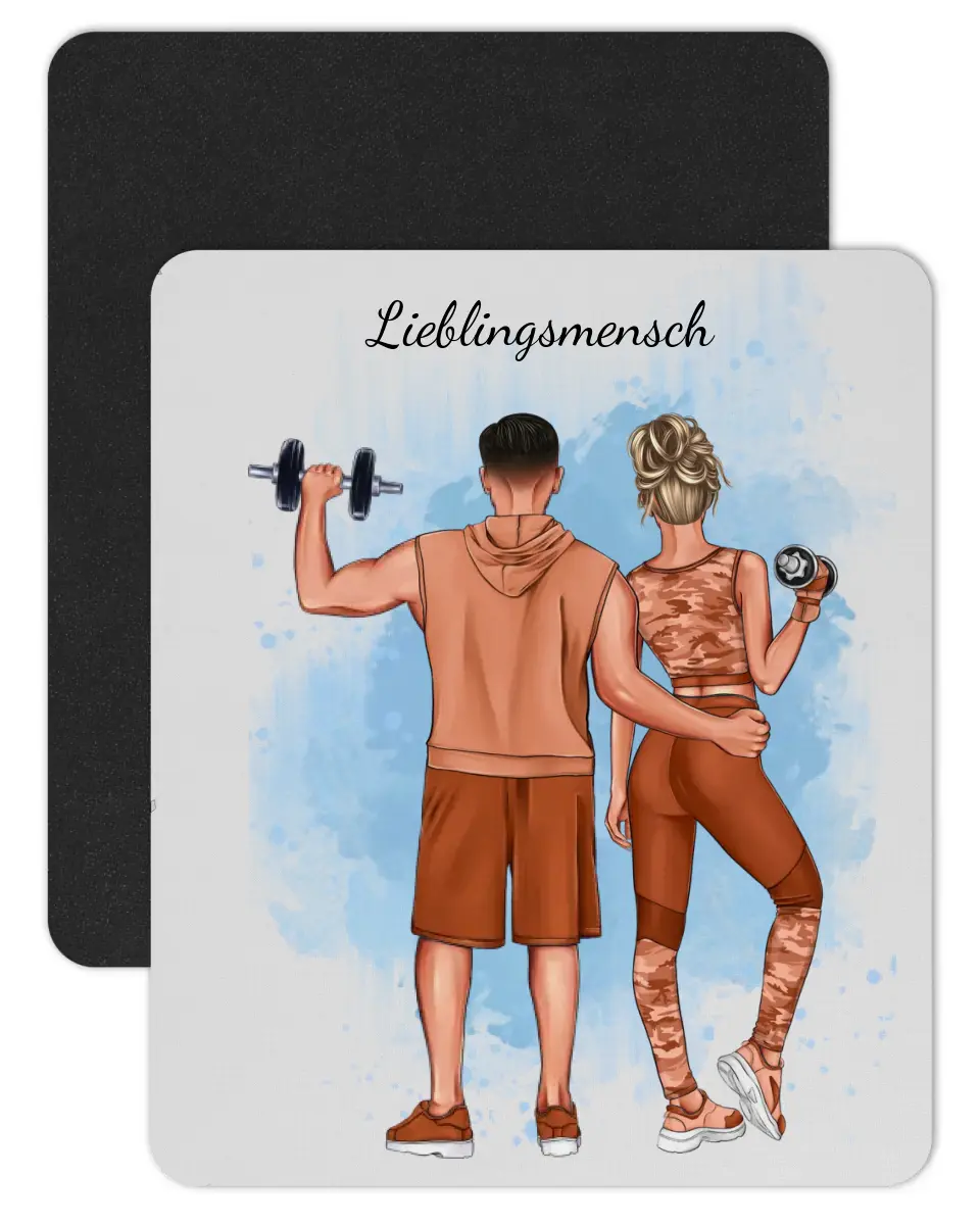 Personalisiertes Mauspad Gym Buddies