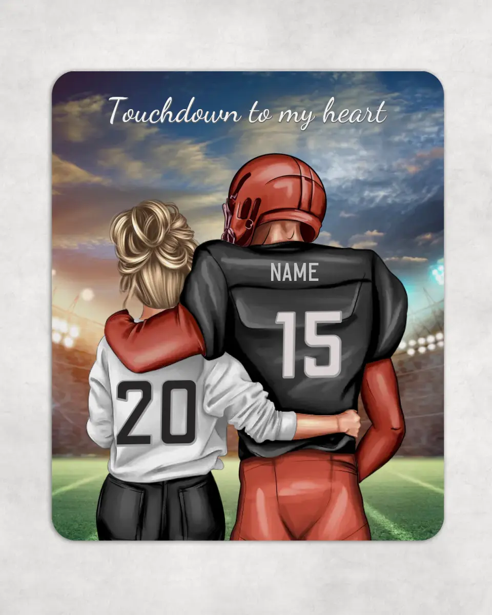 Personalisiertes Mauspad Football Paar