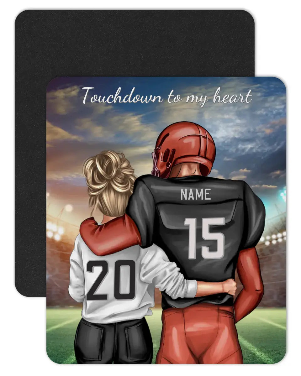 Personalisiertes Mauspad Football Paar