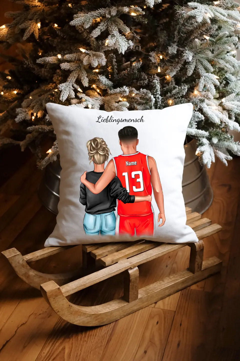 Personalisiertes Basketball Paar Kissen