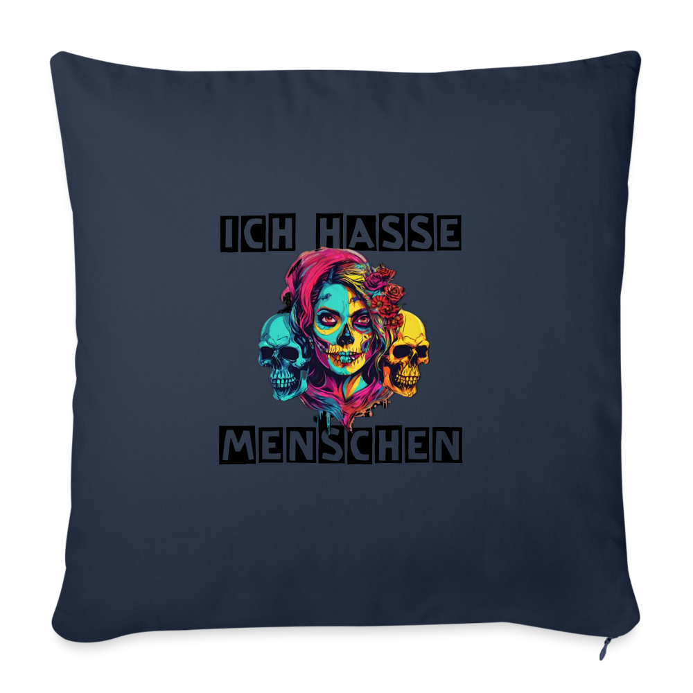 Sofakissen mit Füllung 44 x 44 cm "Ich hasse Menschen" - Navy
