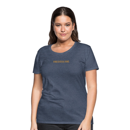 Vino.Digga.Vino Frauen Premium T-Shirt - Blau meliert