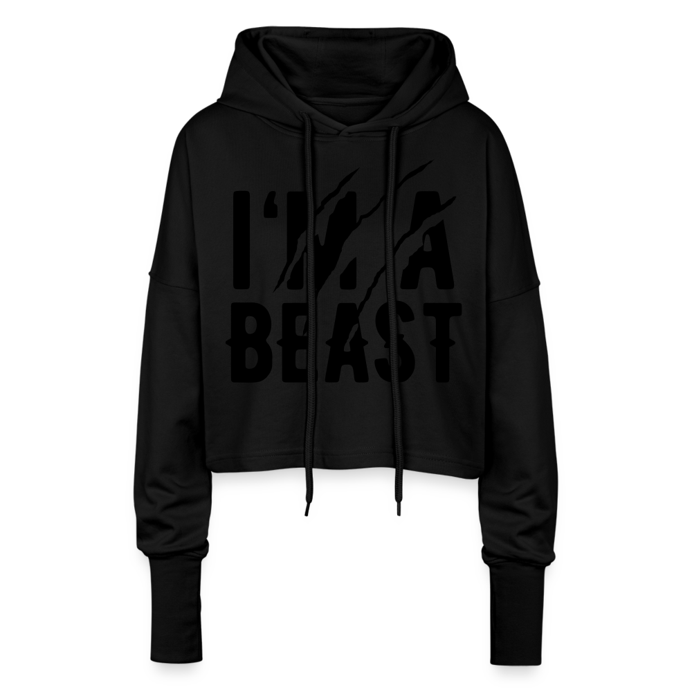 Cropped Frauen Hoodie - Schwarz