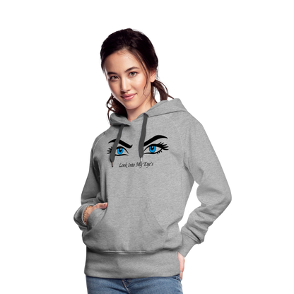 Look Into My Eye's Frauen Premium Hoodie - Grau meliert