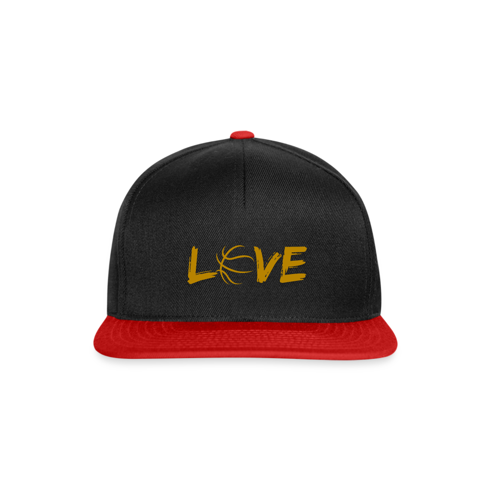 Basketball LOVE Snapback Cap - Schwarz/Rot