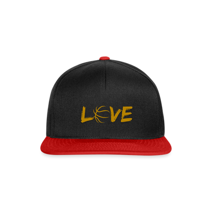 Basketball LOVE Snapback Cap - Schwarz/Rot