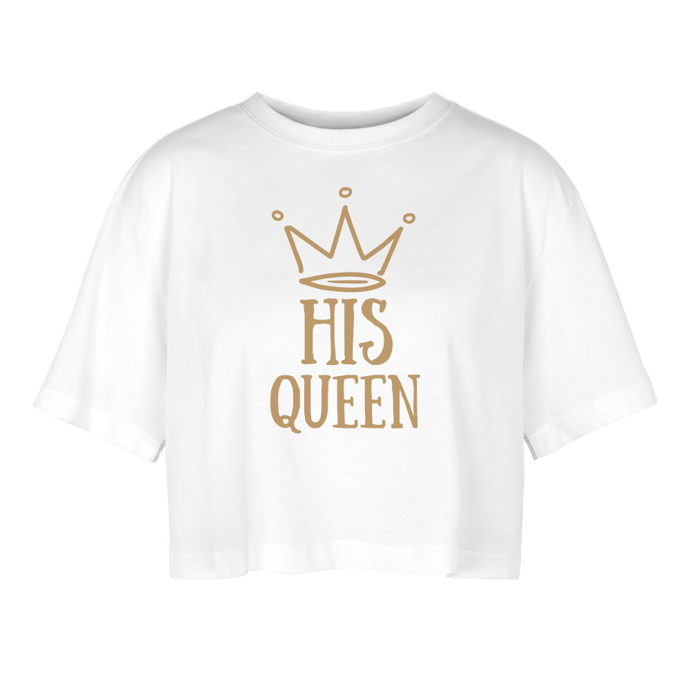 Frauen Oversized Cropped T-Shirt - Weiß