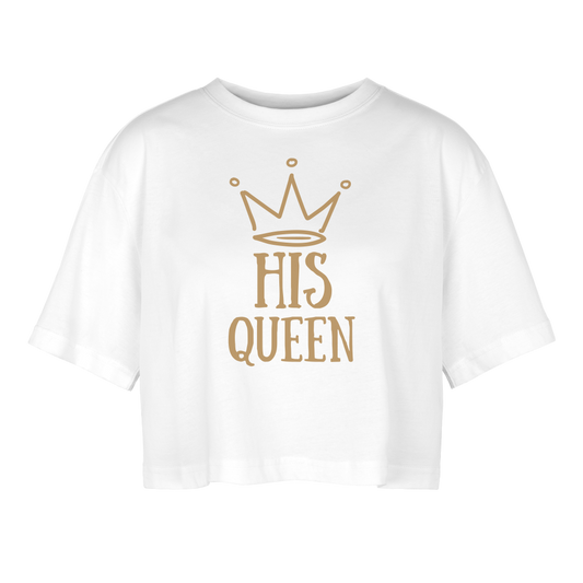 Frauen Oversized Cropped T-Shirt - Weiß