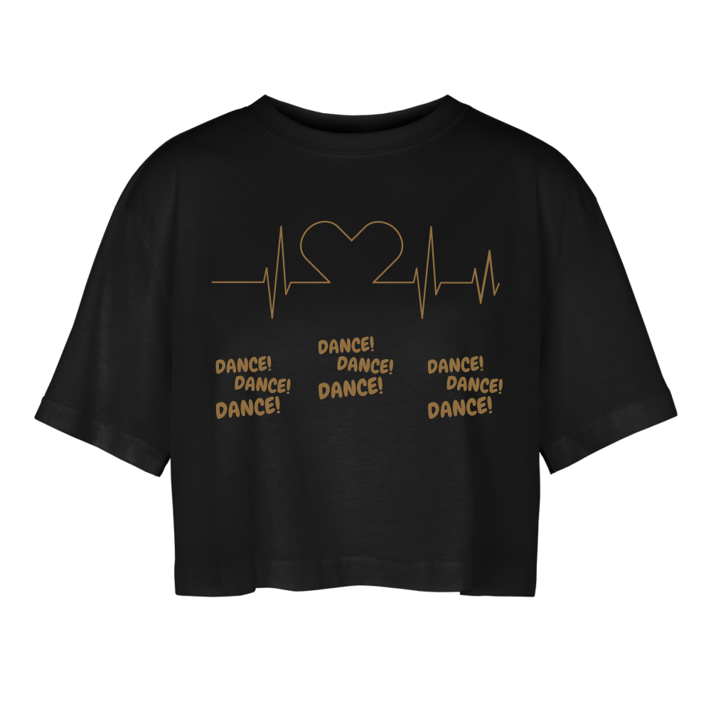 Dance Dance Dance Frauen Oversized Cropped T-Shirt - Schwarz