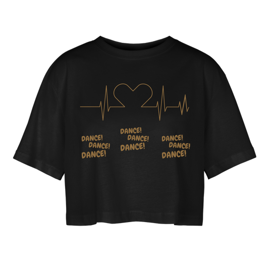 Dance Dance Dance Frauen Oversized Cropped T-Shirt - Schwarz