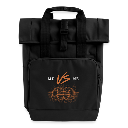 Rolltop Rucksack mit zwei Griffen - Schwarz