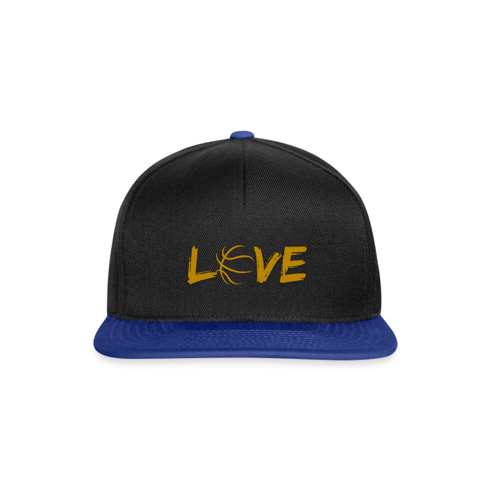Basketball LOVE Snapback Cap - Schwarz/Königsblau