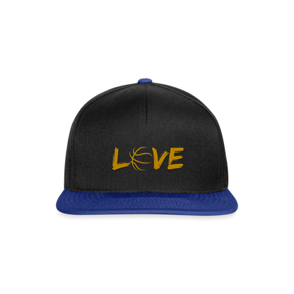 Basketball LOVE Snapback Cap - Schwarz/Königsblau
