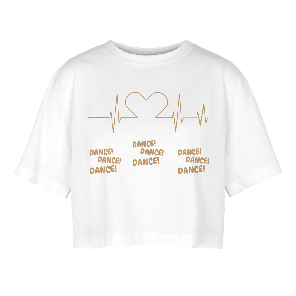 Dance Dance Dance Frauen Oversized Cropped T-Shirt - Weiß