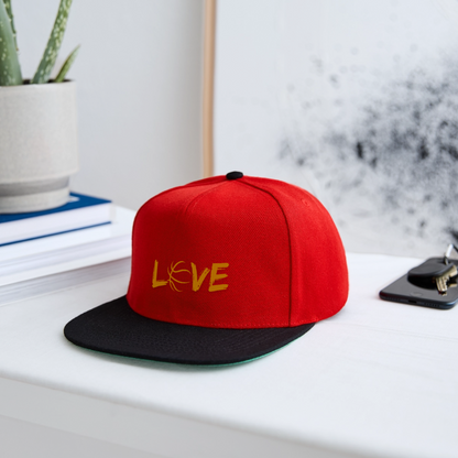 Basketball LOVE Snapback Cap - Rot/Schwarz