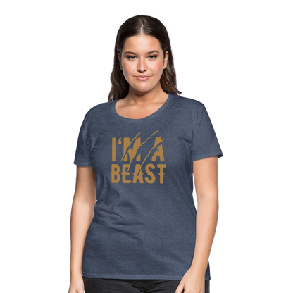 Frauen Premium T-Shirt - Blau meliert