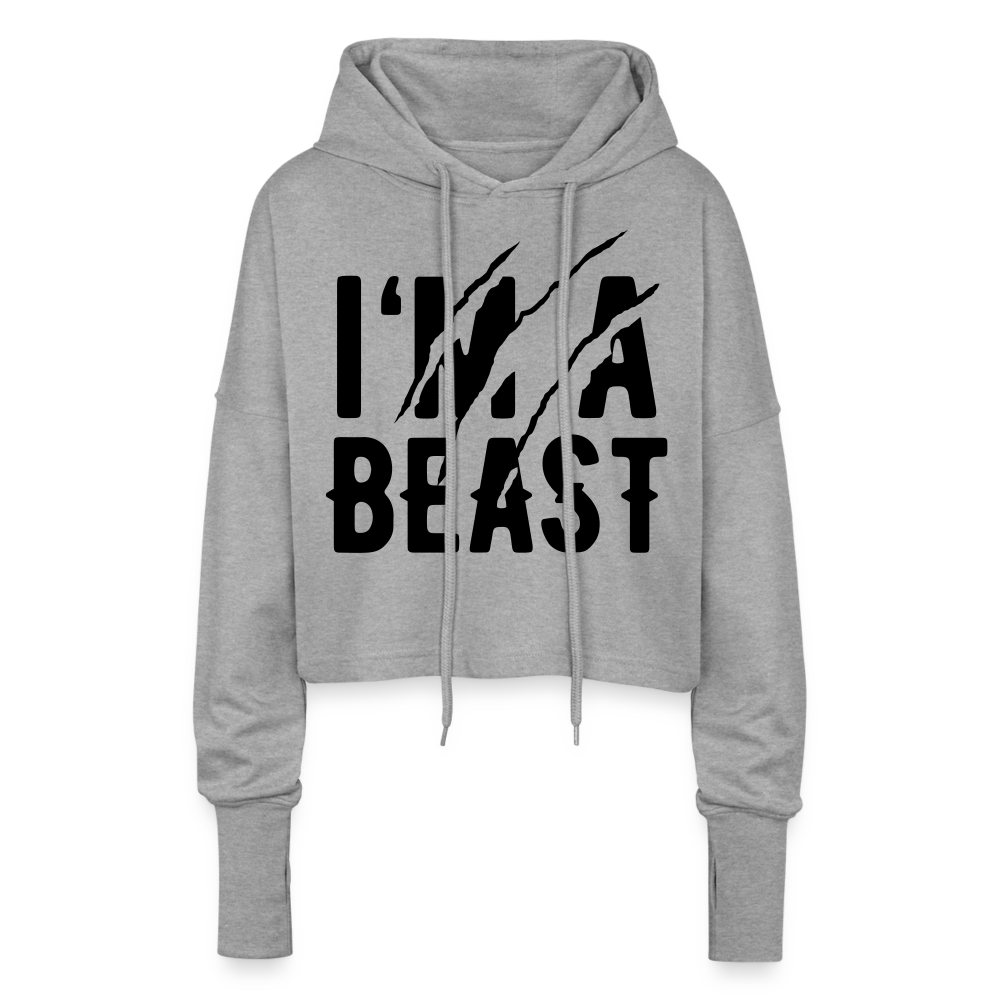 Cropped Frauen Hoodie - Grau meliert