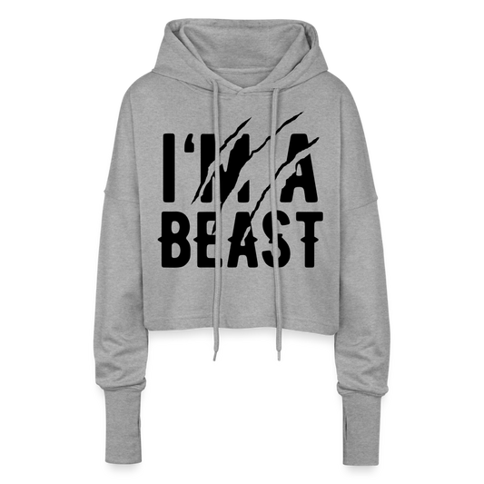 Cropped Frauen Hoodie - Grau meliert