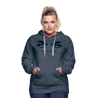Look Into My Eye's Frauen Premium Hoodie - Jeansblau
