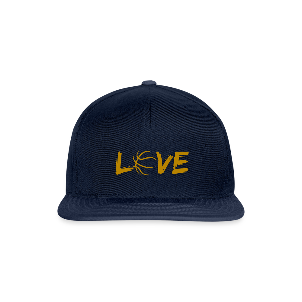 Basketball LOVE Snapback Cap - Navy/Navy