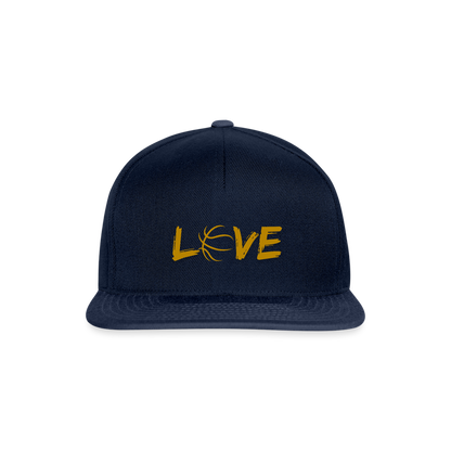 Basketball LOVE Snapback Cap - Navy/Navy