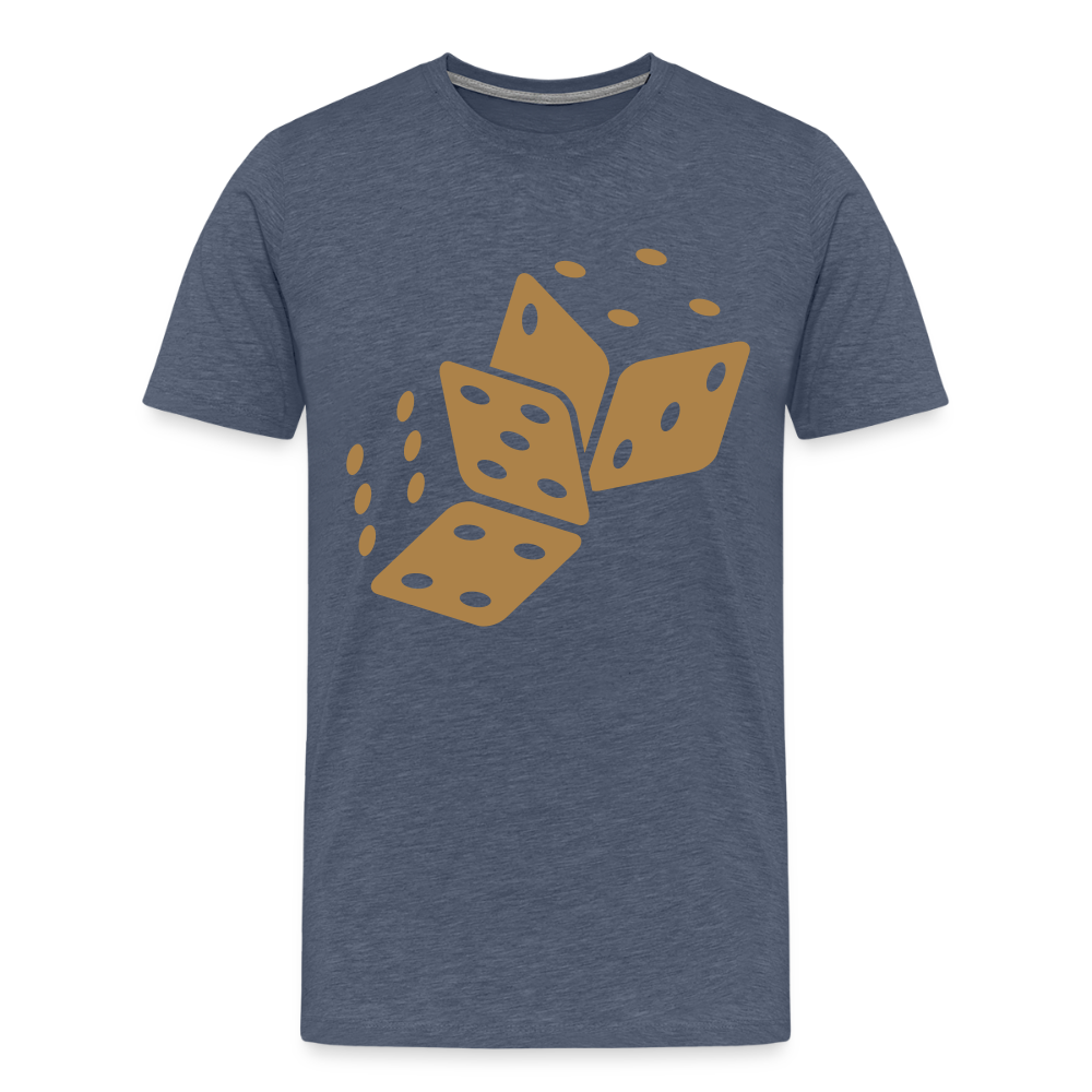 Würfel Männer Premium T-Shirt - Blau meliert