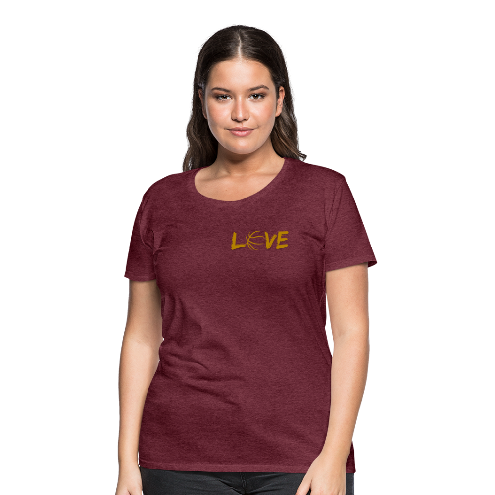 Frauen Premium T-Shirt - Bordeauxrot meliert
