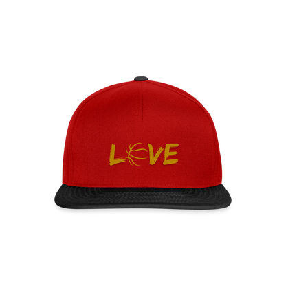 Basketball LOVE Snapback Cap - Rot/Schwarz