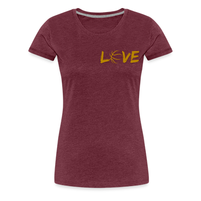 Frauen Premium T-Shirt - Bordeauxrot meliert