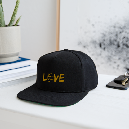 Basketball LOVE Snapback Cap - Schwarz/Schwarz