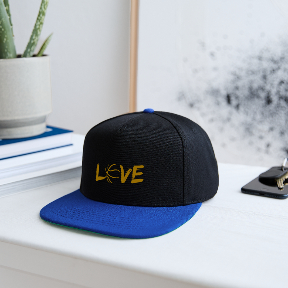 Basketball LOVE Snapback Cap - Schwarz/Königsblau