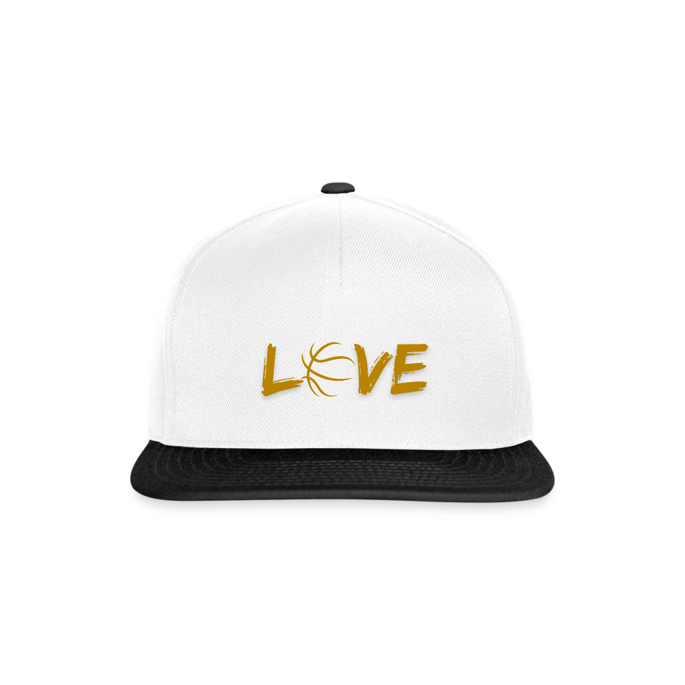 Basketball LOVE Snapback Cap - Weiß/Schwarz