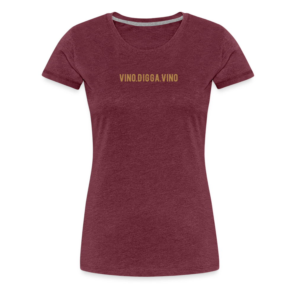 Vino.Digga.Vino Frauen Premium T-Shirt - Bordeauxrot meliert