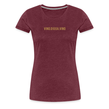 Vino.Digga.Vino Frauen Premium T-Shirt - Bordeauxrot meliert