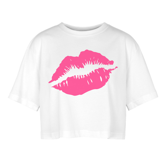 Frauen Oversized Cropped T-Shirt - Weiß