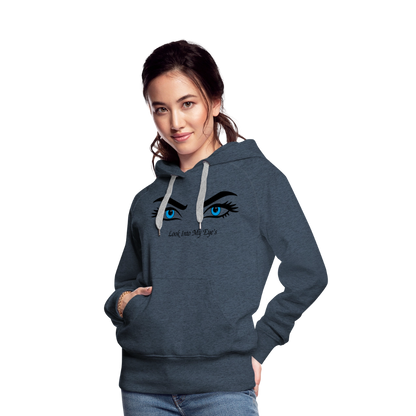 Look Into My Eye's Frauen Premium Hoodie - Jeansblau