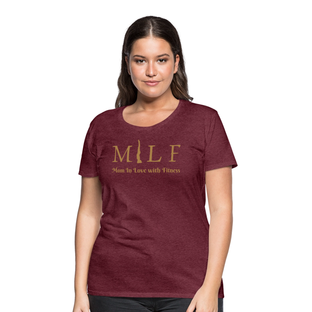 Frauen Premium T-Shirt - Bordeauxrot meliert