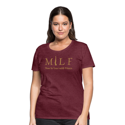 Frauen Premium T-Shirt - Bordeauxrot meliert