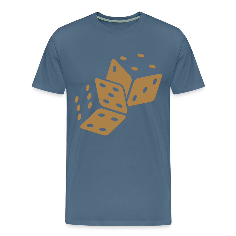 Würfel Männer Premium T-Shirt - Blaugrau