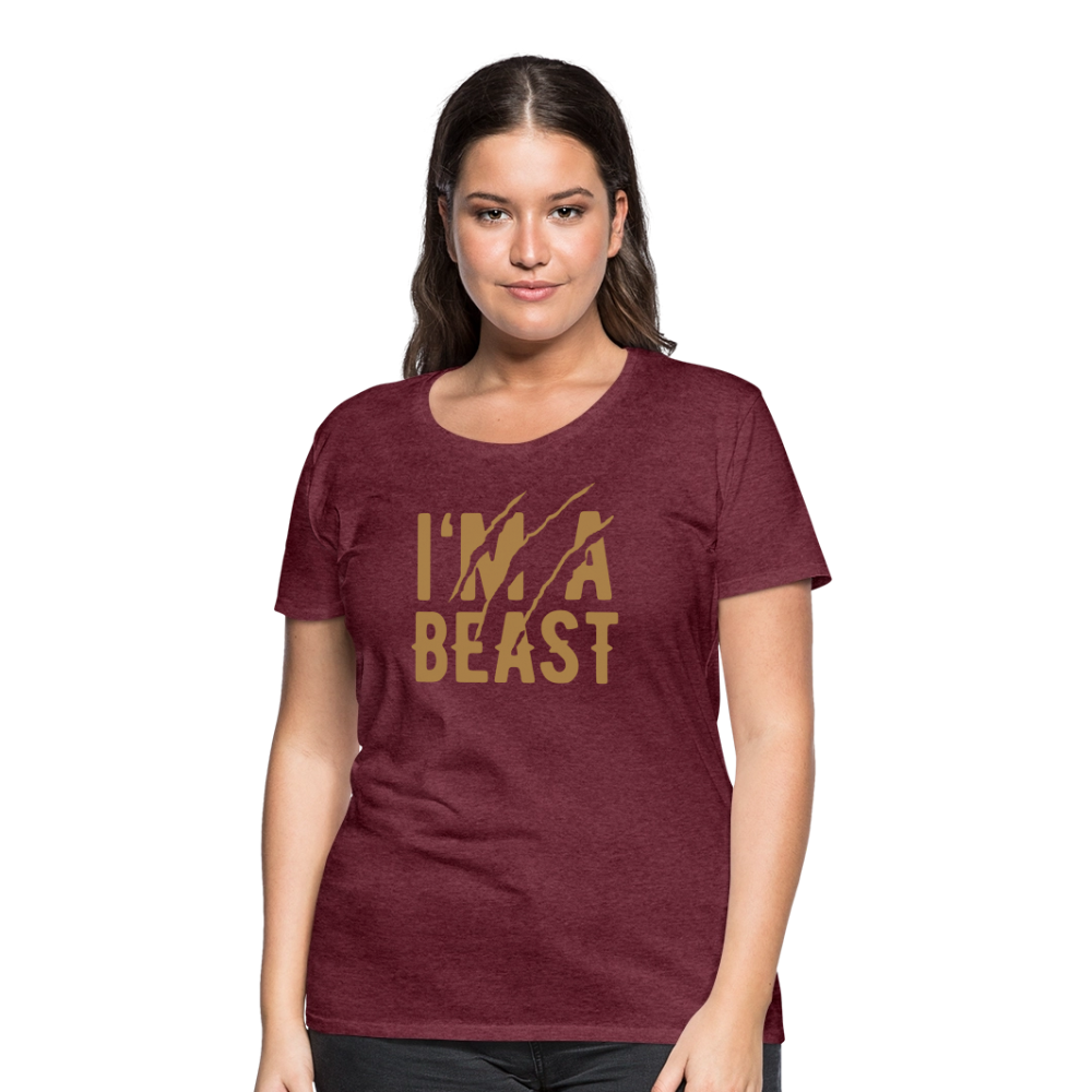 Frauen Premium T-Shirt - Bordeauxrot meliert