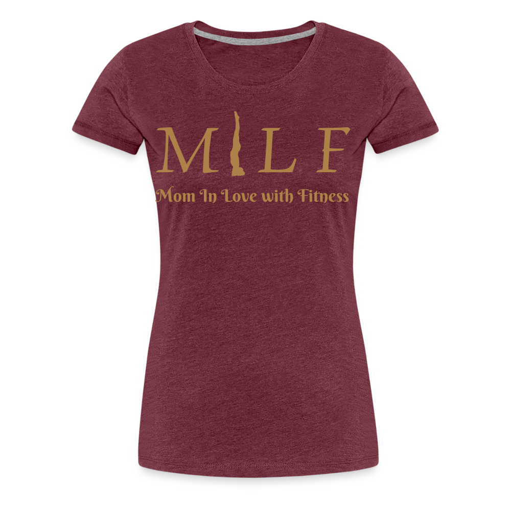 Frauen Premium T-Shirt - Bordeauxrot meliert