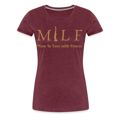 Frauen Premium T-Shirt - Bordeauxrot meliert