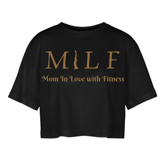 Frauen Oversized Cropped T-Shirt - Schwarz